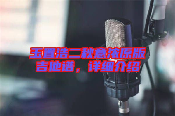 玉置浩二秋意濃原版吉他譜，詳細(xì)介紹