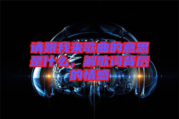 請(qǐng)跟我來(lái)歌曲的意思是什么，解歌詞背后的情感