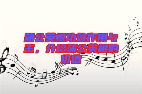 蒲公英根功效作用與主，介紹蒲公英根的價(jià)值