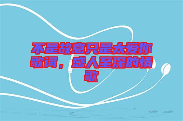 不是故意只是太愛你歌詞，感人至深的情歌