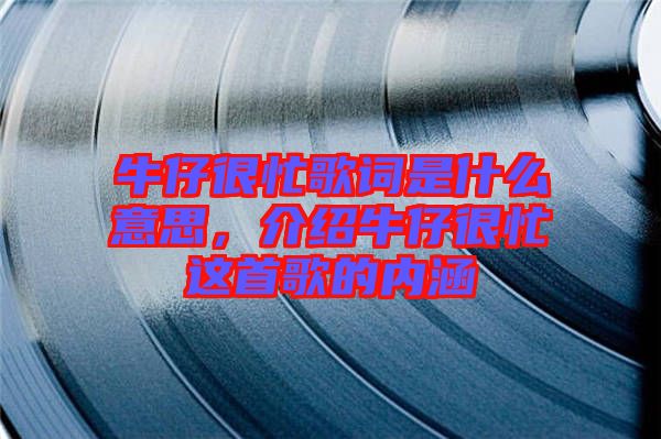 牛仔很忙歌詞是什么意思，介紹牛仔很忙這首歌的內(nèi)涵
