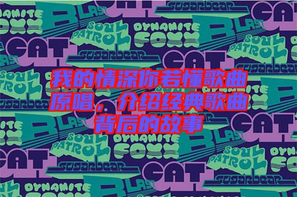 我的情深你若懂歌曲原唱，介紹經(jīng)典歌曲背后的故事