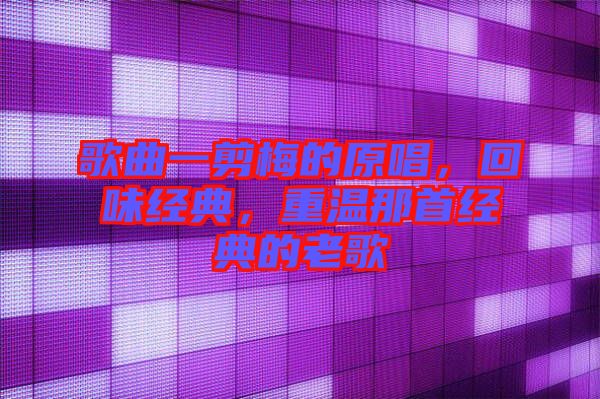 歌曲一剪梅的原唱，回味經(jīng)典，重溫那首經(jīng)典的老歌