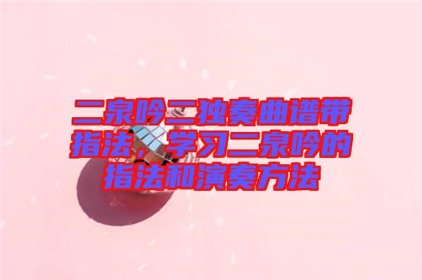 二泉吟二獨奏曲譜帶指法，學(xué)習(xí)二泉吟的指法和演奏方法