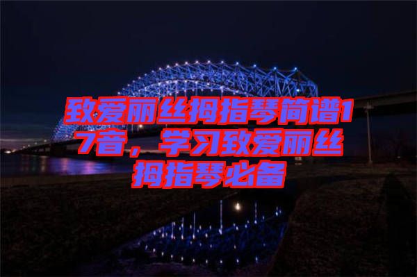 致愛麗絲拇指琴簡譜17音，學(xué)習(xí)致愛麗絲拇指琴必備