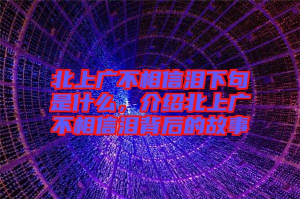 北上廣不相信淚下句是什么，介紹北上廣不相信淚背后的故事