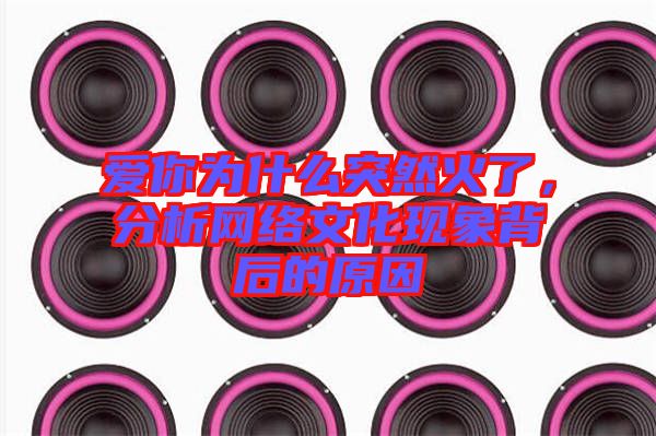 愛你為什么突然火了，分析網(wǎng)絡文化現(xiàn)象背后的原因