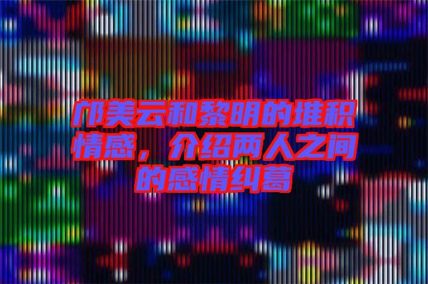 鄺美云和黎明的堆積情感，介紹兩人之間的感情糾葛
