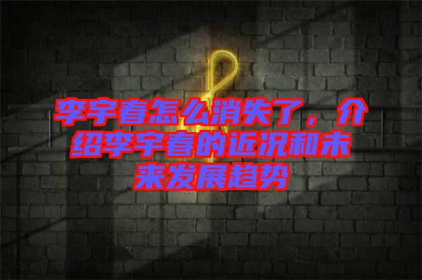 李宇春怎么消失了，介紹李宇春的近況和未來發(fā)展趨勢