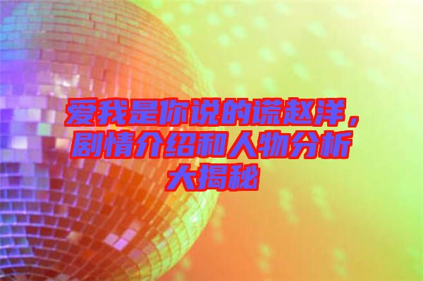 愛我是你說的謊趙洋，劇情介紹和人物分析大揭秘