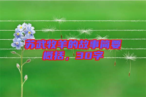 蘇武牧羊的故事簡(jiǎn)要概括，30字