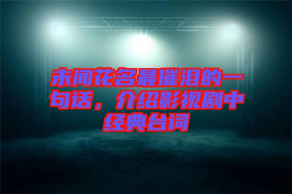未聞花名最催淚的一句話，介紹影視劇中經(jīng)典臺詞