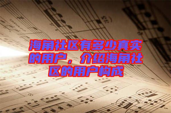 海角社區(qū)有多少真實(shí)的用戶，介紹海角社區(qū)的用戶構(gòu)成