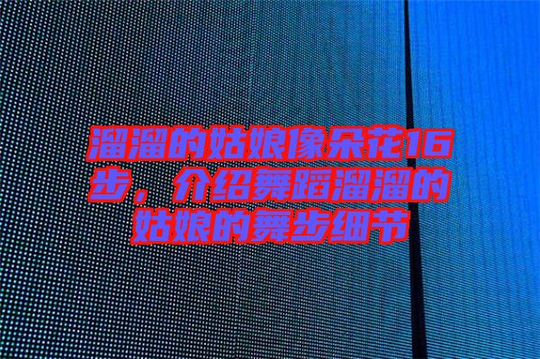 溜溜的姑娘像朵花16步，介紹舞蹈溜溜的姑娘的舞步細節(jié)