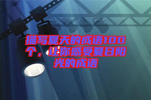 描寫夏天的成語(yǔ)100個(gè)，讓你感受夏日陽(yáng)光的成語(yǔ)