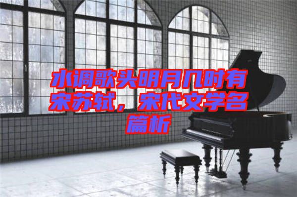 水調(diào)歌頭明月幾時(shí)有宋蘇軾，宋代文學(xué)名篇析