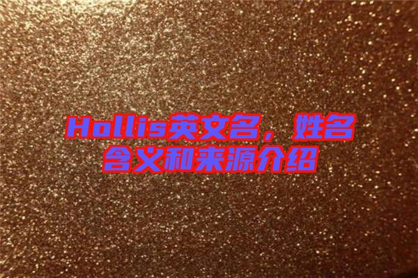 Hollis英文名，姓名含義和來源介紹