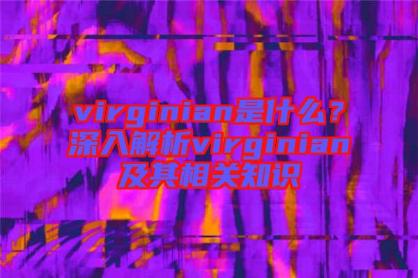 virginian是什么？深入解析virginian及其相關(guān)知識(shí)