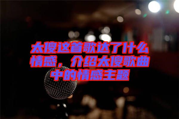 太傻這首歌達(dá)了什么情感，介紹太傻歌曲中的情感主題