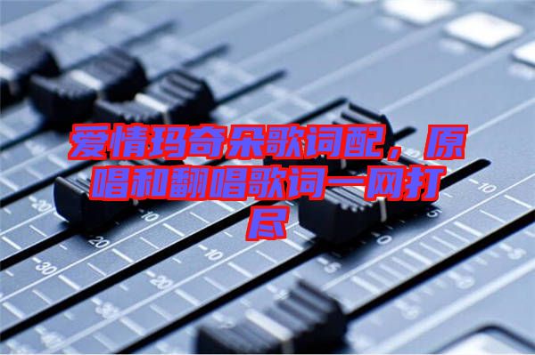 愛(ài)情瑪奇朵歌詞配，原唱和翻唱歌詞一網(wǎng)打盡