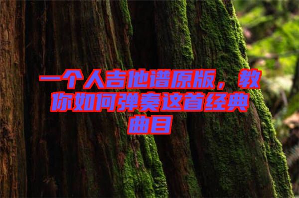 一個人吉他譜原版，教你如何彈奏這首經(jīng)典曲目