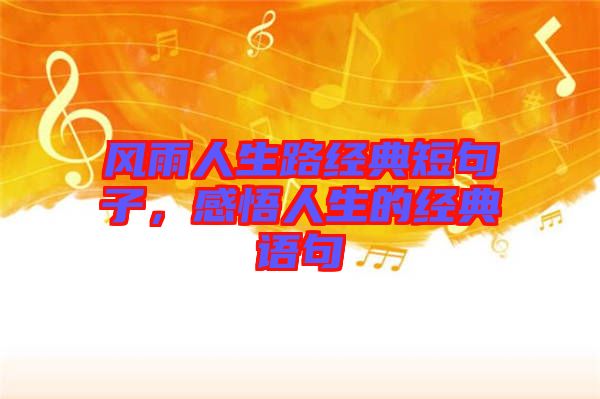 風(fēng)雨人生路經(jīng)典短句子，感悟人生的經(jīng)典語句