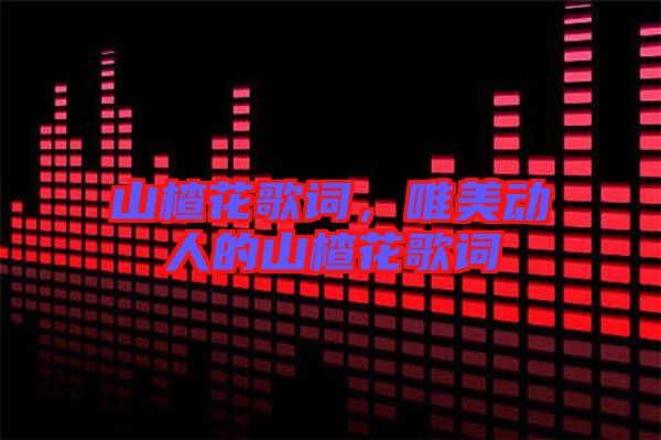 山楂花歌詞，唯美動人的山楂花歌詞