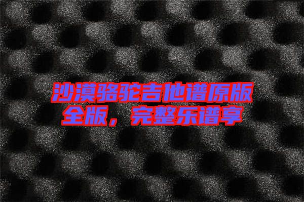 沙漠駱駝吉他譜原版全版，完整樂譜享