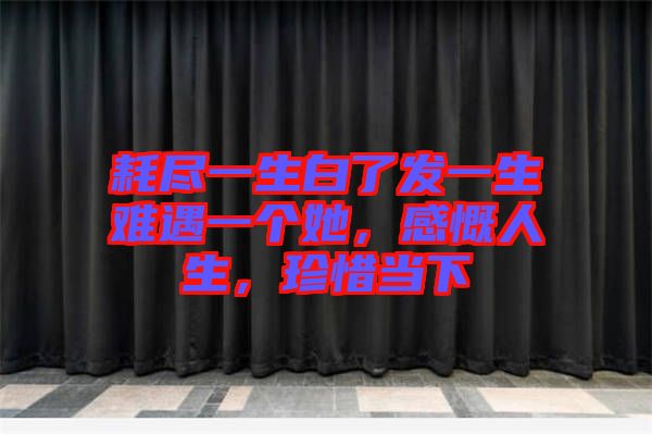 耗盡一生白了發(fā)一生難遇一個(gè)她，感慨人生，珍惜當(dāng)下