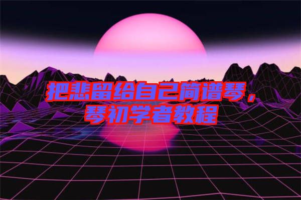 把悲留給自己簡譜琴，琴初學(xué)者教程