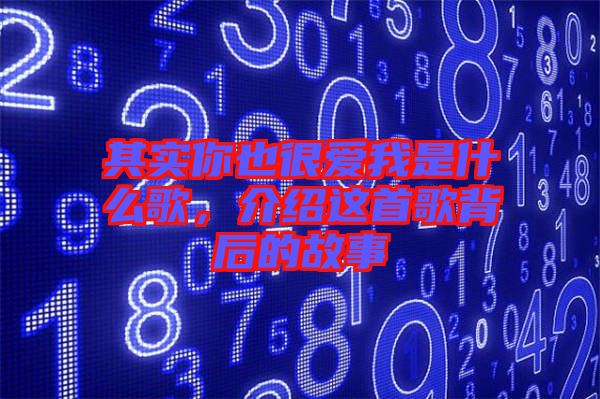 其實你也很愛我是什么歌，介紹這首歌背后的故事