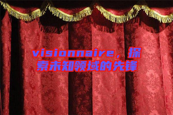visionnaire，探索未知領(lǐng)域的先鋒