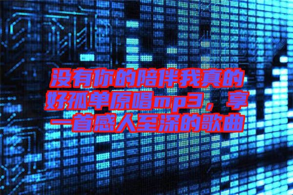 沒(méi)有你的陪伴我真的好孤單原唱mp3，享一首感人至深的歌曲