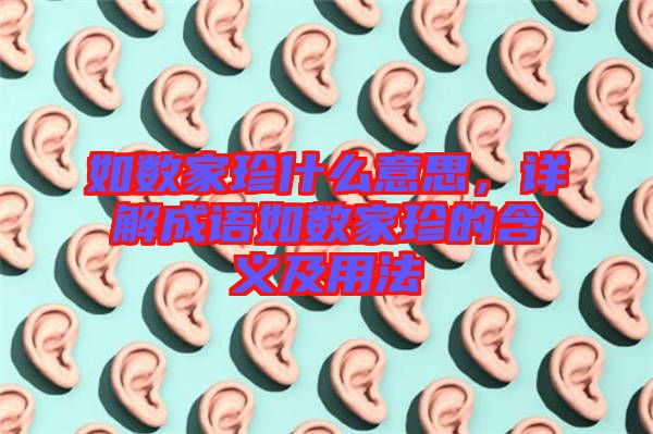 如數家珍什么意思，詳解成語如數家珍的含義及用法