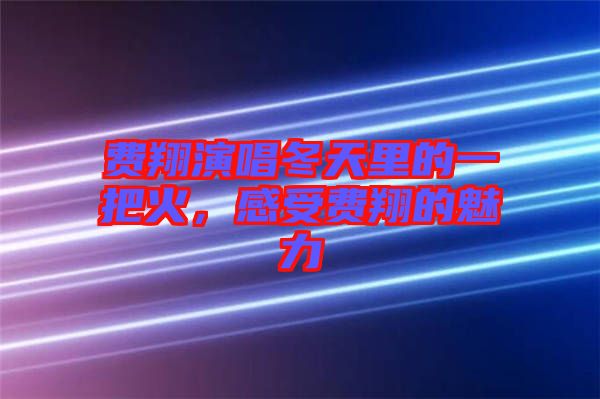 費翔演唱冬天里的一把火，感受費翔的魅力
