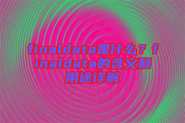 finaldata是什么？finaldata的含義和用途詳解