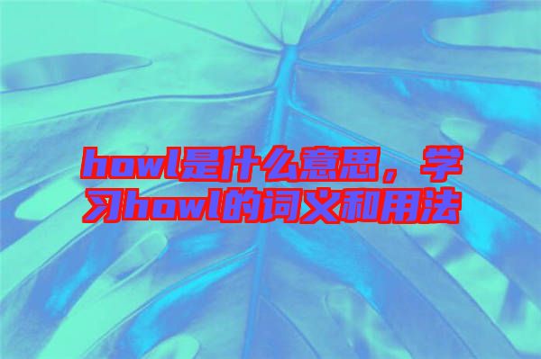 howl是什么意思，學(xué)習(xí)howl的詞義和用法