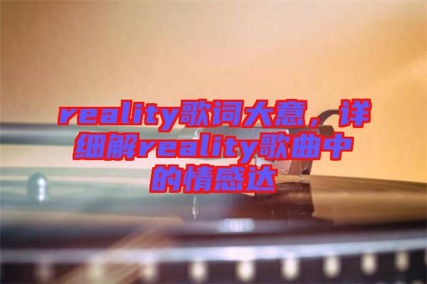 reality歌詞大意，詳細解reality歌曲中的情感達