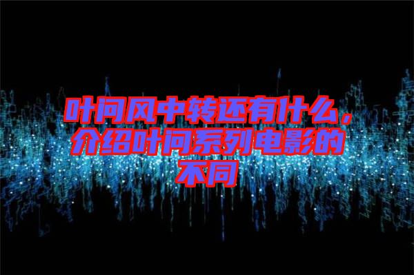 葉問風(fēng)中轉(zhuǎn)還有什么，介紹葉問系列電影的不同