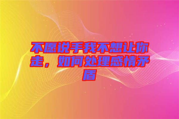 不愿說手我不想讓你走，如何處理感情矛盾
