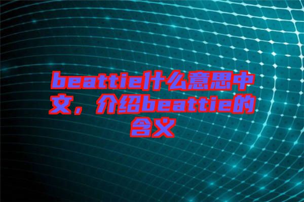 beattie什么意思中文，介紹beattie的含義