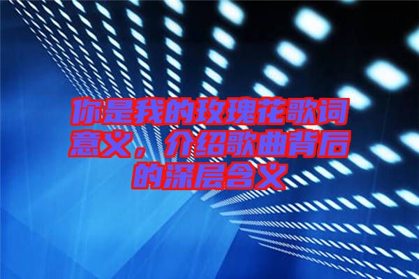 你是我的玫瑰花歌詞意義，介紹歌曲背后的深層含義
