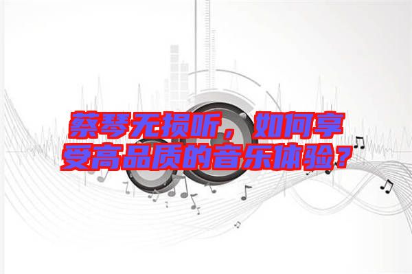 蔡琴無損聽，如何享受高品質(zhì)的音樂體驗？
