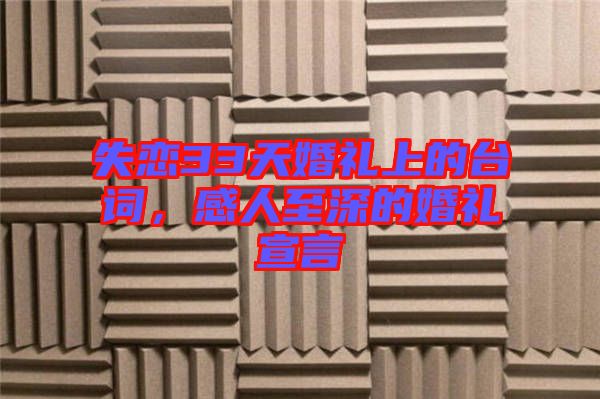 失戀33天婚禮上的臺詞，感人至深的婚禮宣言