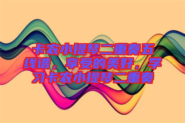 卡農(nóng)小提琴二重奏五線譜，享受的美好，學(xué)習(xí)卡農(nóng)小提琴二重奏