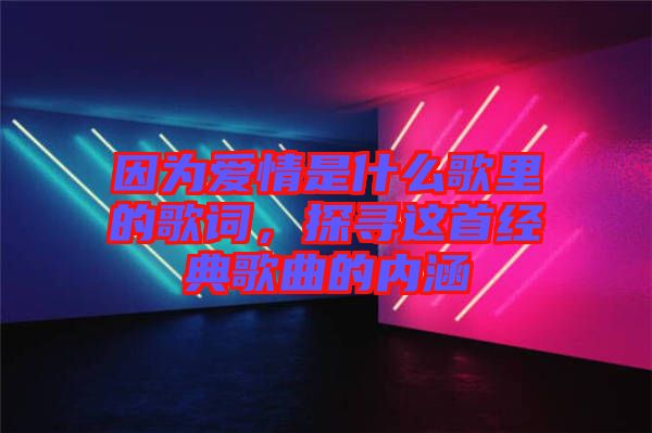 因為愛情是什么歌里的歌詞，探尋這首經(jīng)典歌曲的內(nèi)涵