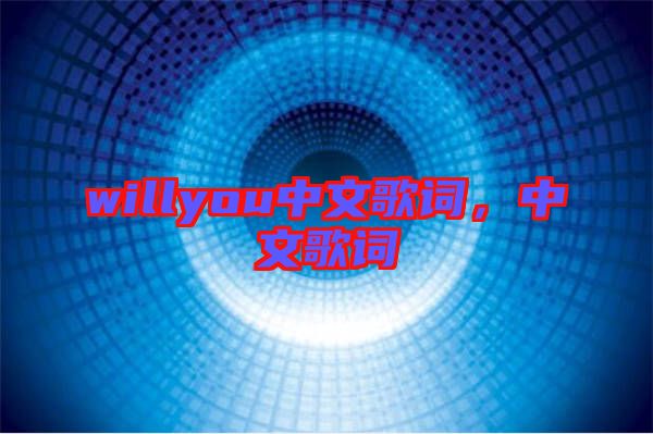willyou中文歌詞，中文歌詞
