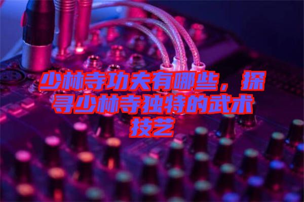 少林寺功夫有哪些，探尋少林寺獨特的武術技藝