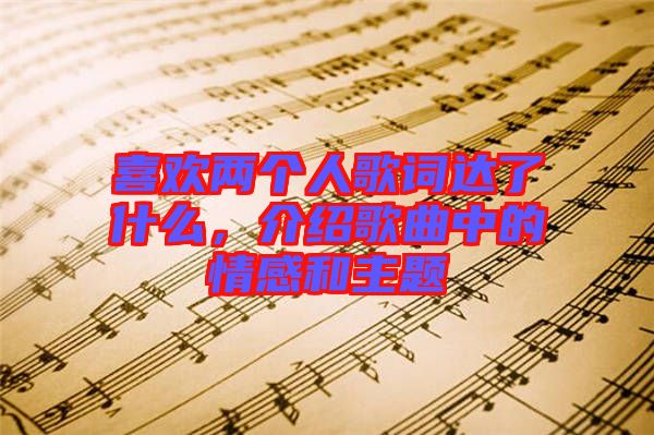 喜歡兩個(gè)人歌詞達(dá)了什么，介紹歌曲中的情感和主題
