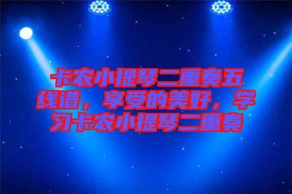 卡農(nóng)小提琴二重奏五線譜，享受的美好，學(xué)習(xí)卡農(nóng)小提琴二重奏